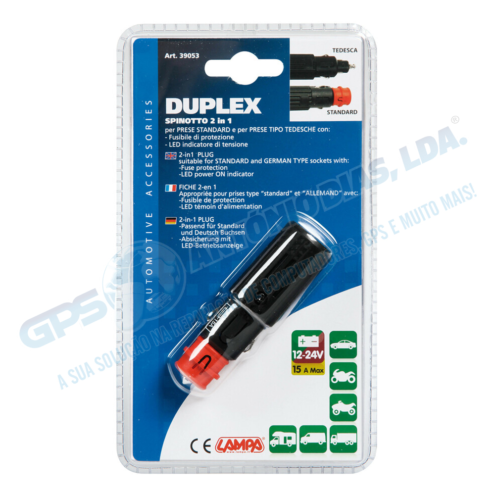 Adaptador de Isqueiro Standard /Tedesca 12-24v 15A