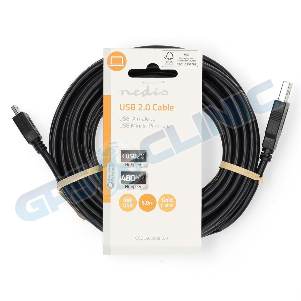Cabo Nedis USB - Mini USB 5m