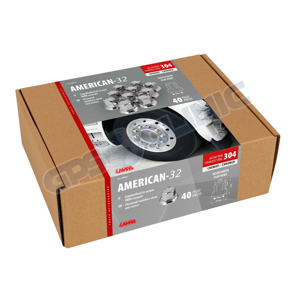 Tampas de porcas de roda 32mm Inox - Lampa