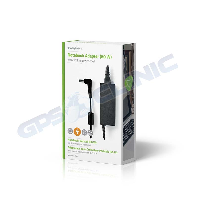 Carreg. p/Portatil 60w Nedis 6.5x4.4mm 19v 3.16a 
