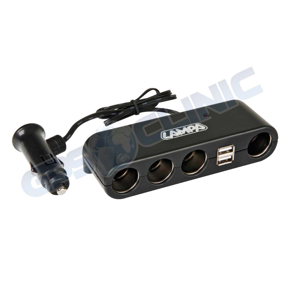 Quadrupla +2 -USB, 12/24V - Lampa