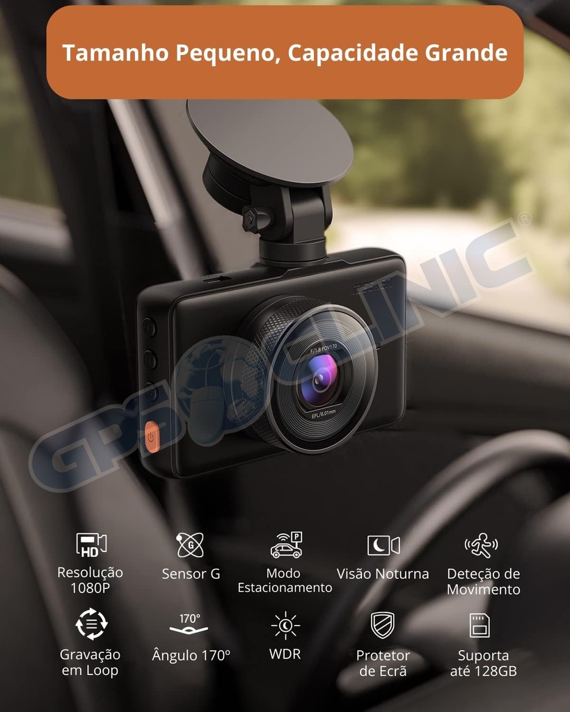 Dashcam IZEEKER GD100 3" 170º- 1 Ano Garantia