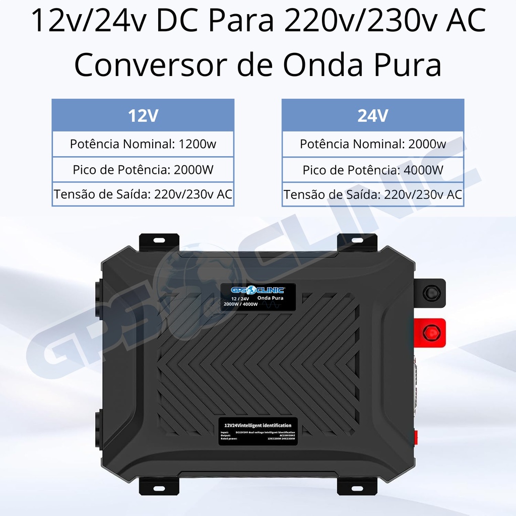 Conversor 2000W/4000W Onda Pura 12v/24v