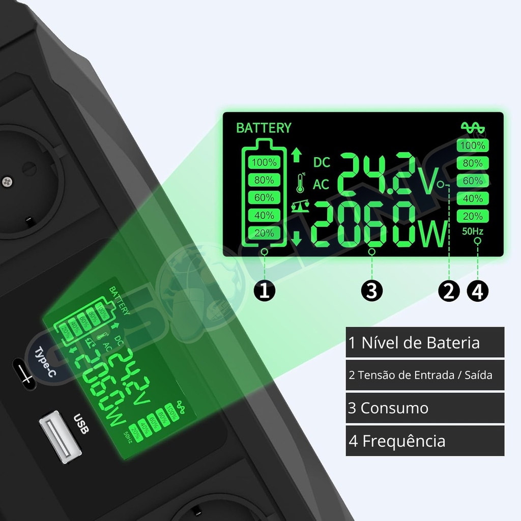 Conversor 2000W/4000W Onda Pura 12v/24v