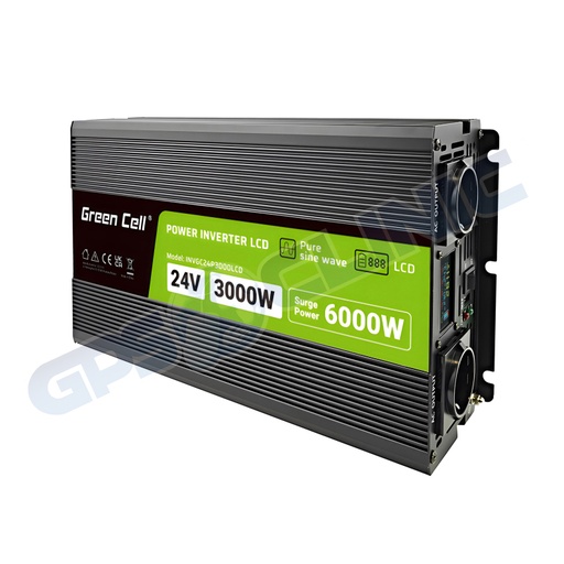 [GC-INVGC24P3000LCD] Conversor Green Cell 24V-3000/6000W Onda Pura LCD