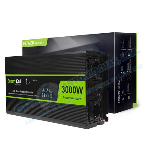 [GC-INVGC24P3000LCD] Conversor Green Cell 24V-3000/6000W Onda Pura LCD