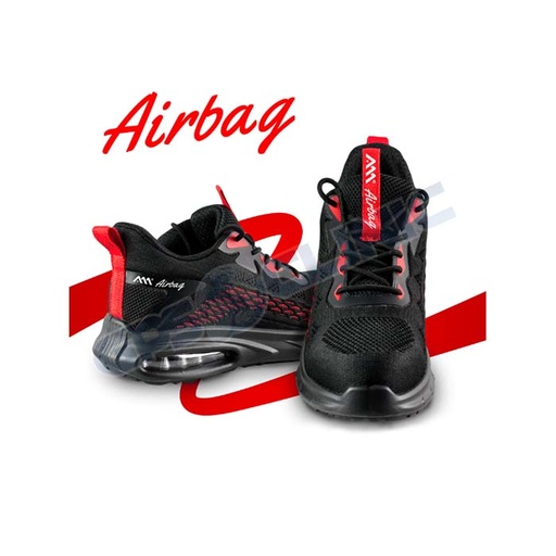 [BTex-Airbag] Calçado de Segurança BTex AirBag - Preto/Vermelho
